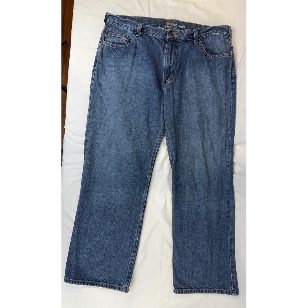 Carhartt B325 Men's Jeans 38x30 Loose Fit Straight Leg Blue Denim Workwear - Picture 2 of 10